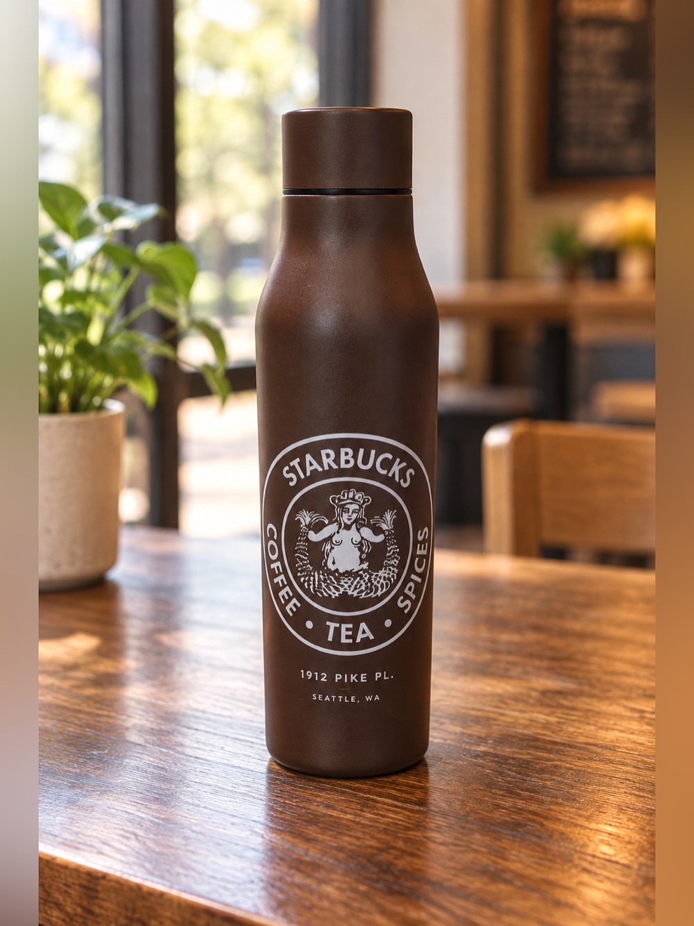 Starbucks 1912 Pike Place First Store Exclusive Siren Bottle Brown 13 oz